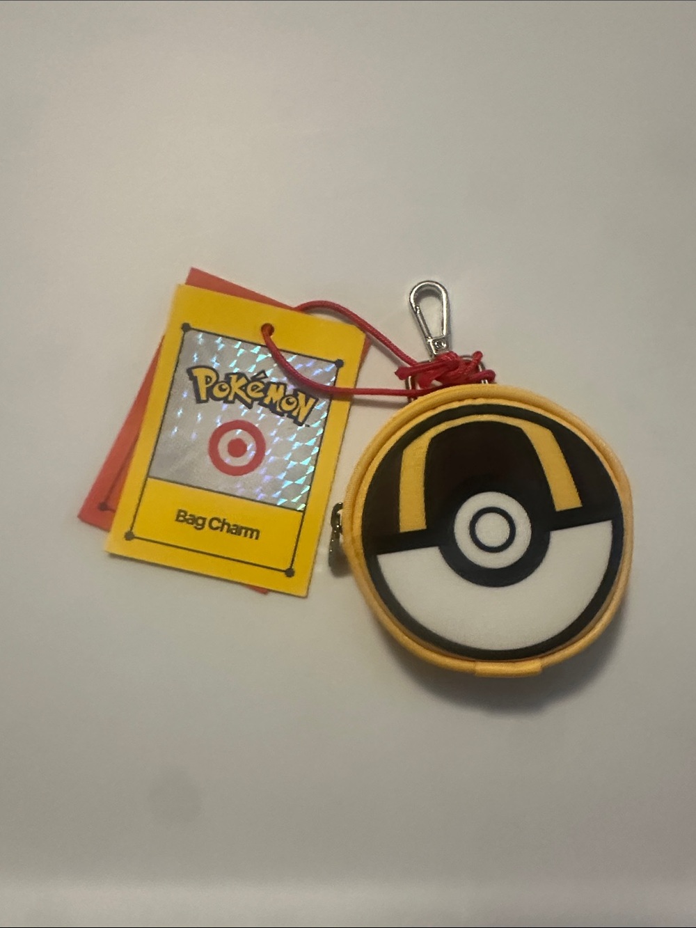Pokemon Yellow Black and White Poké Ball Keychain Charm